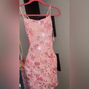 Windsor Pink Sequin Floral Kids Dress